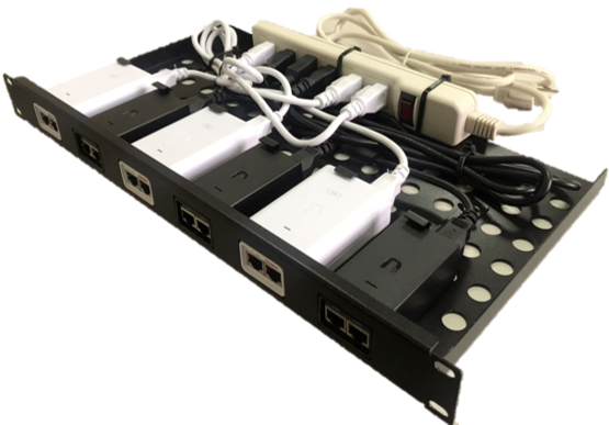 RI-UB6A | Rack Mount Kit for Ubiquiti PoE Adapter - no Include PoE adapters and Power Extension